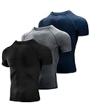 Niksa Kompressionsshirt Herren, Laufshirt Kurzarm Funktionsshirt Atmungsaktiv...
