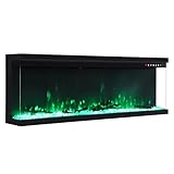 INMOZATA 40 Zoll/102cm Elektrokamin mit Heizung 900/1800W Panorama-Sichtfenster...