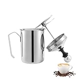 DIVID® Milchaufschmäumer Manuell| Edelstahl | Ideal für Kaffeeliebhaber|...