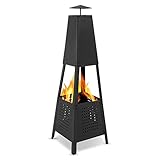 MaxxGarden Terrassenofen mit Funkenschutz - Pyramiden Gartenkamin -...