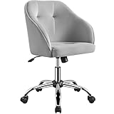 Yaheetech Homeoffice Stuhl, Schminkstuhl, höhenverstellbar Drehstuhl, SamtStuhl...