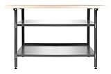 Ondis24 Werkbank Nobbi Packtisch aus Metall grau 120 x 60 x 85 (H) cm,...