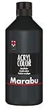 Marabu 12010075073 - Acryl Color schwarz 500 ml, cremige Acrylfarbe auf...