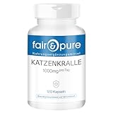Fair & Pure Katzenkralle 1000mg pro Tagesdosis, 120 Kapseln, Cats Claw, Una De...