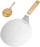 Pizzaschieber mit Holzgriff, Pizzaschaufel Edelstahl, Pizzaschieber Perforiert,...