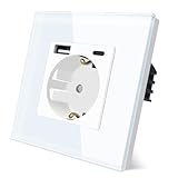 TAWOIA Schuko Steckdose mit 20W（MAX 4A) USB und Type C...