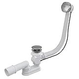 Badewanne Wannenablauf Ab-Überlaufgarnitur Länge 570 mm Metall Automat mit...