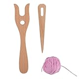 2 Stück Strickgabel,Strickwerkzeuge Aus Holz,Strickgabel Für Kinder,Geeignet...