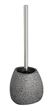 WENKO WC-Garnitur Mod. Pion, in natürlicher Stein-Optik, WC-Bürstenhalter aus...