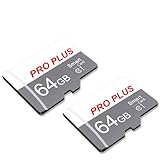 2 Pack Speicherkarte 64GB with Adapter, High Speed Memory Card, UHS-I C10 A1...