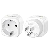 LENCENT 2X Reise Adapter Stromadapter Typ-B Schuko Europa DE zu Amerika...