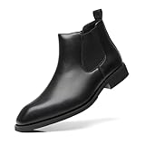 SANNAX Herren Chelsea Stiefel Boots Stiefeletten Business Formelle Mokassins...