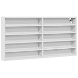 vidaXL Vitrinenschrank, Sammlervitrine 10 Ablagen, Hängevitrine Wandregal für...