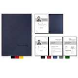 5 Stück 3-teilige Bewerbungsmappen BL-exclusivdruck® OPTIMA-plus in Marineblau...