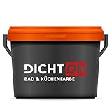 DICHTON Bad & Küchenfarbe 1l weiß mattglanz - Wandfarbe, Feuchtraumfarbe...