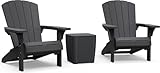 Keter Gartenlounge-Set - 2X Troy Adirondack Gartenstuhl mit Luzon Beistelltisch,...