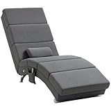 HOMCOM Relaxliege mit 5 Massagemodi Loungesessel mit Lendenkissen, Heizfunktion,...