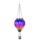 NIWWIN Solar Powered Hanging Lantern - Decorative Hot Air Balloon Light for...