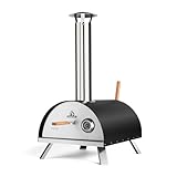 BURNHARD Pizzaofen Outdoor NERO, 500°C, Tragbarer Holzofen inkl. Pizzaschieber...