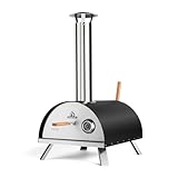 BURNHARD Pizzaofen Outdoor Nero, 500°C, Tragbarer Holzofen inkl. Pizzaschieber...