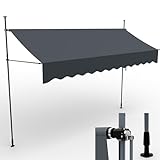 ONBEST Klemmmarkise aufrollbar in 3 Größen – 200/300 / 400 cm breit –...