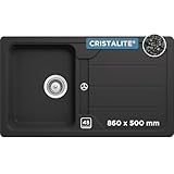 SCHOCK Küchenspüle Formhaus D-100 Onyx 86x50 cm - CRISTALITE® Schwarz mit...