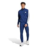 adidas Herren SPORTSWEAR BASIC 3 STRIPES TRICOT TRACKSUIT, Dark Blue, XL
