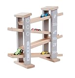 Eichhorn Autorennbahn - Holz-Rennbahn mit 4 Fahrzeugen, 5-TLG., fördert...