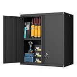 GREATMEET Hängeschrank Metall Werkzeugschrank mit Klapptür, wandmontierte...