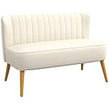 HOMCOM 2-Sitzer Stoffsofa Polstersofa Doppelsofa Retro-Look Sitzmöbel...
