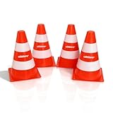 alldoro 60090 Pylonen 4er-Set für Kinder, Verkehrshütchen orange-weiß, 18 cm...