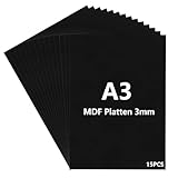 YAYODS 15 Stück A3 MDF Platten 3 mm - 420 x 300 x 3 mm Holzplatten zum Basteln...