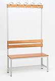 Szagato Garderobenbank Mit Haken 1-Seitig Mit Schuhrost 170x100x30 cm |...