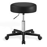 SONGMICS Drehhocker auf Rollen, höhenverstellbarer Rollhocker, 46-58 cm, mit...