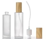 2 Stück 100 ml Premium Glas Reise-Pumpflaschen für Toilettenartikel, Creme,...