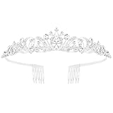 Pruadeor Strass Kristall Tiara Krone für Mädchen, Elegantes Diadem Braut...
