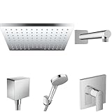 hansgrohe Vernis Shape - Duschsystem Unterputz mit Einhebelmischer, Kopfbrause,...