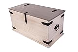 SAM Truhe Merida, Pinienholz massiv, Holztruhe mit Stauraum, weiß lasiert,...