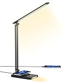 Sympa Schreibtischlampe LED Metall mit Wireless Charger, 5 Farbmodi, 5...