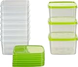 MiraHome Vorratsdosen Set 10x0,5L quadratisch grün – Perfekt zur Aufbewahrung...