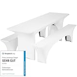 Gräfenstayn® Leopold Stretch - Biertischhussen-Set 3 TLG für Bierzeltgarnitur...