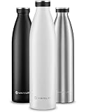 LINFELDT 1L Trinkflasche Edelstahl Isoliert 24H Auslaufsicher + Sprudel - 1000ml...