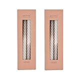 pajoma® Gedrehte Stabkerzen Grau-Beige 8 Stück | Hochwertige Drehkerzen - 45g...