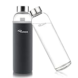 Ryaco Glasflasche 1 liter /1l - 550ml - Trinkflasche Wasserflasche Glas mit...