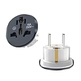 2 Stück Steckdosen Adapter Universal,EU Adapter,Adapter Steckdose,Stecker Adapter,Adapter China Deutschland Stecker,StromadapterTravel Adapter,UK to EU Adapter,Universal Reiseadapter Welt zu Europa