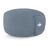 LOTUSCRAFTS® Meditationskissen mit 15cm Sitzhöhe, bestickt, Yoga Kissen mit...