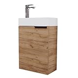 Planetmöbel Waschtisch mit Unterschrank 40 cm Waschbecken Bad Gäste WC Gold...