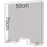 Spuckschutz aus Plexiglas mit 4mm, 50x70cm Virenschutz Hustenschutz Niesschutz,...