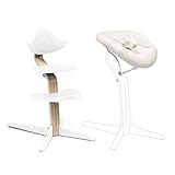Stokke Nomi Stuhl (White) mit Newborn Set (White/Grey Sand) - Inklusive...