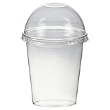 1-PACK Smoothiesbecher Dessertbecher + Domdeckel 300 ml Ø95mm, PET, glasklar,...